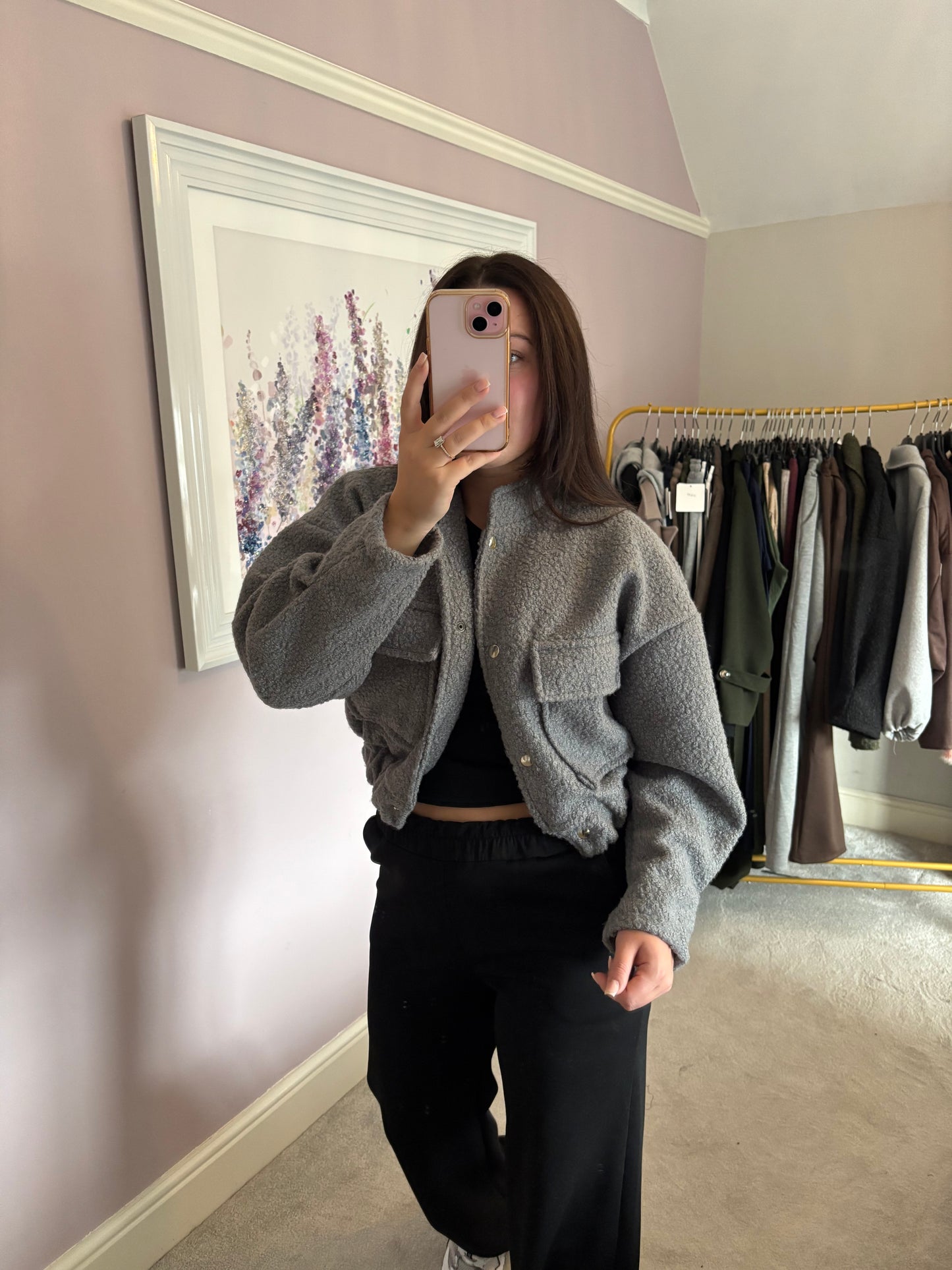 Wool bomber jacket - grey