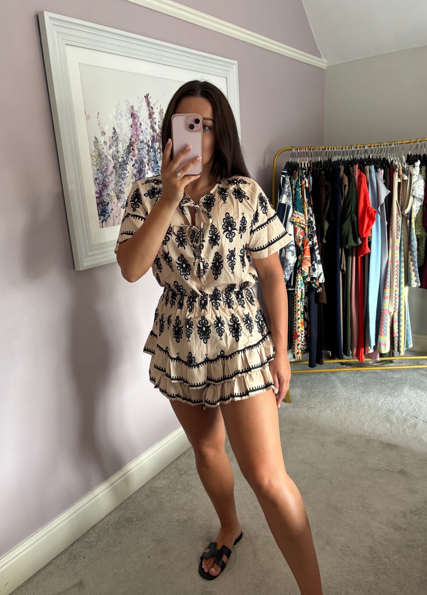 Top and skort set - beige