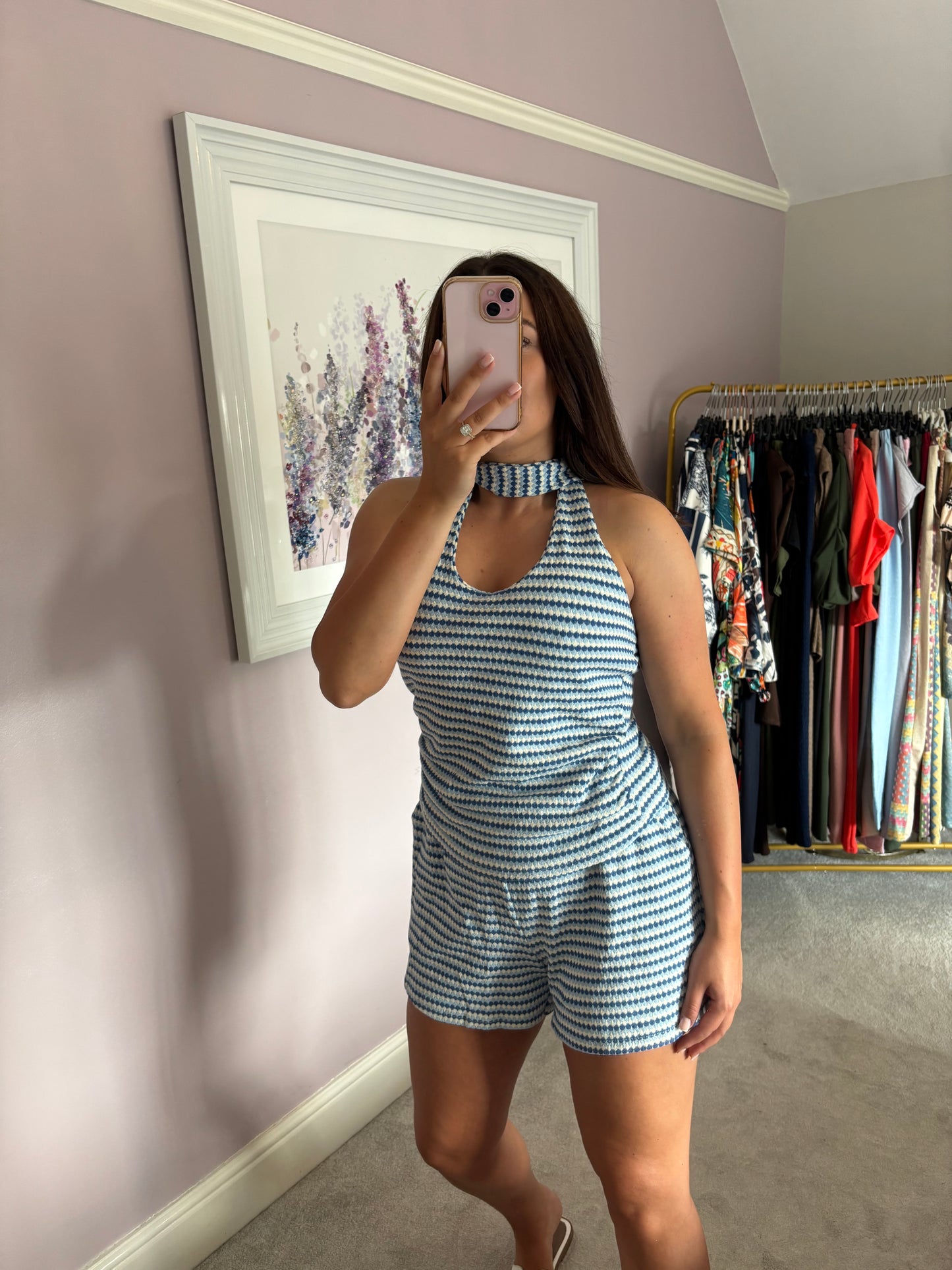 Short and vest set - blue