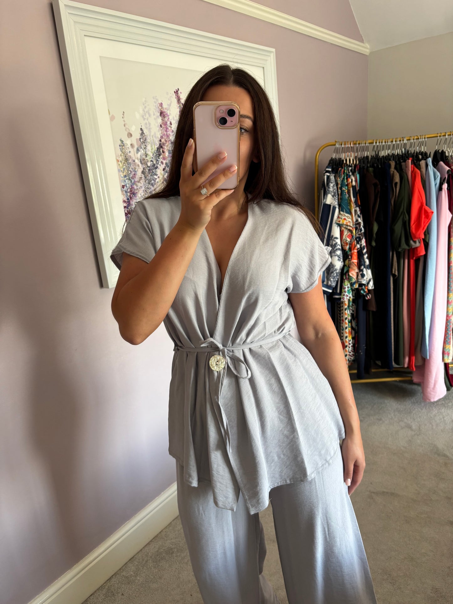 Tie loungewear set - grey