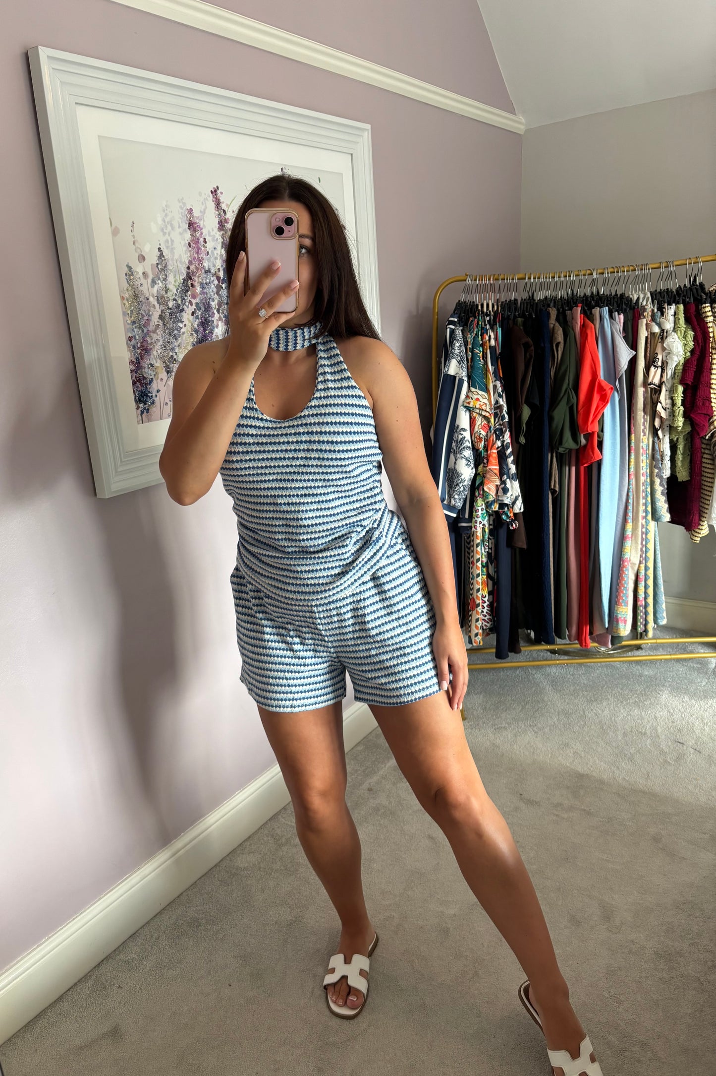 Short and vest set - blue