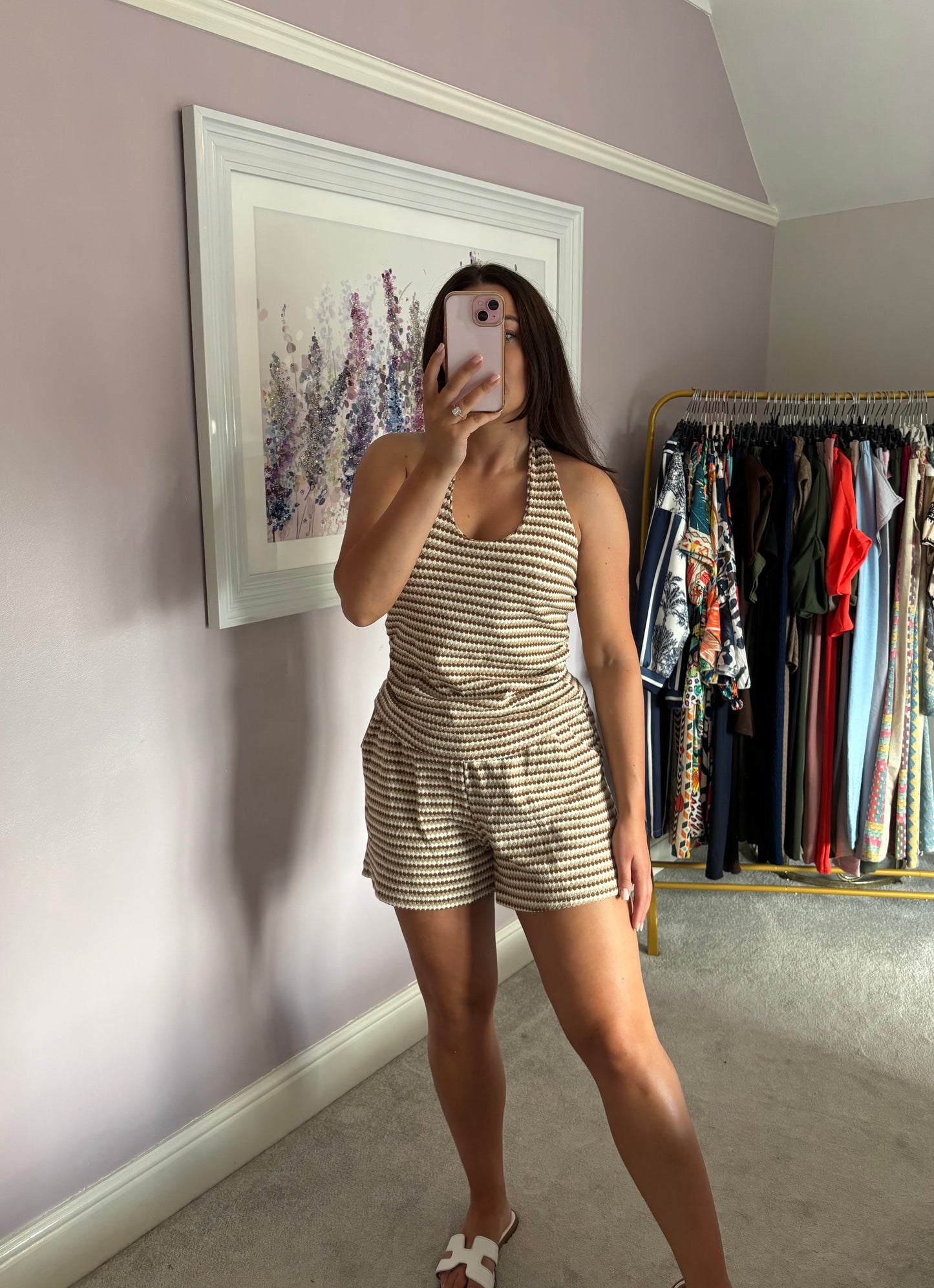 Short and vest set - cream