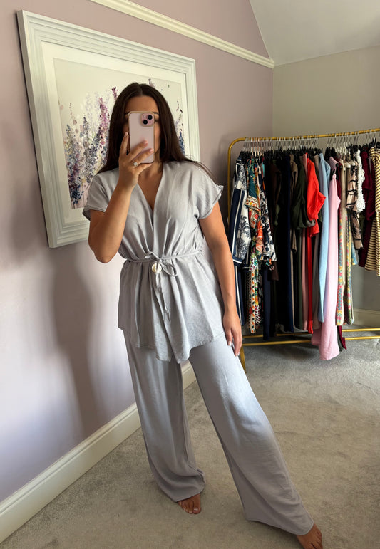 Tie loungewear set - grey