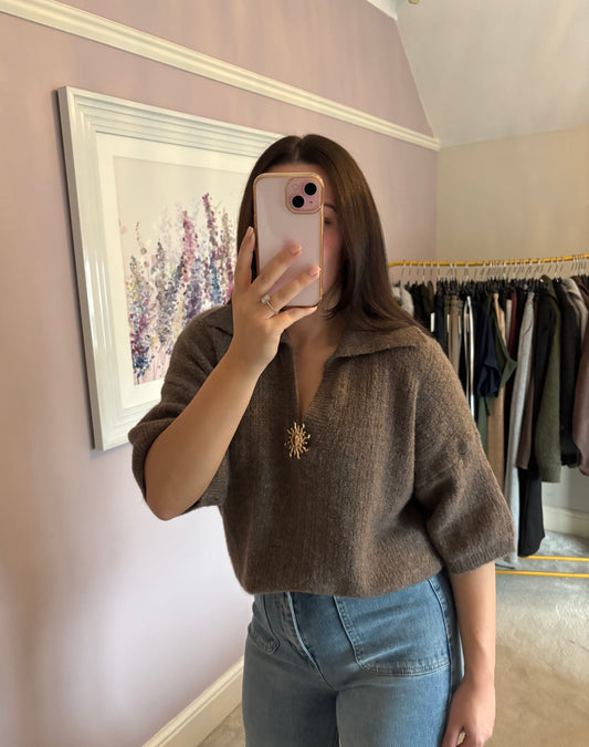 Sleeveless jumper - brown