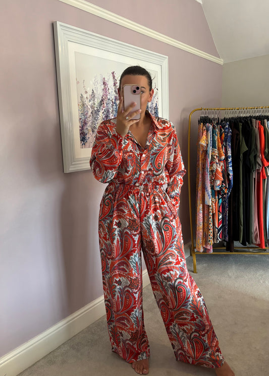 Paisley two piece set - orange