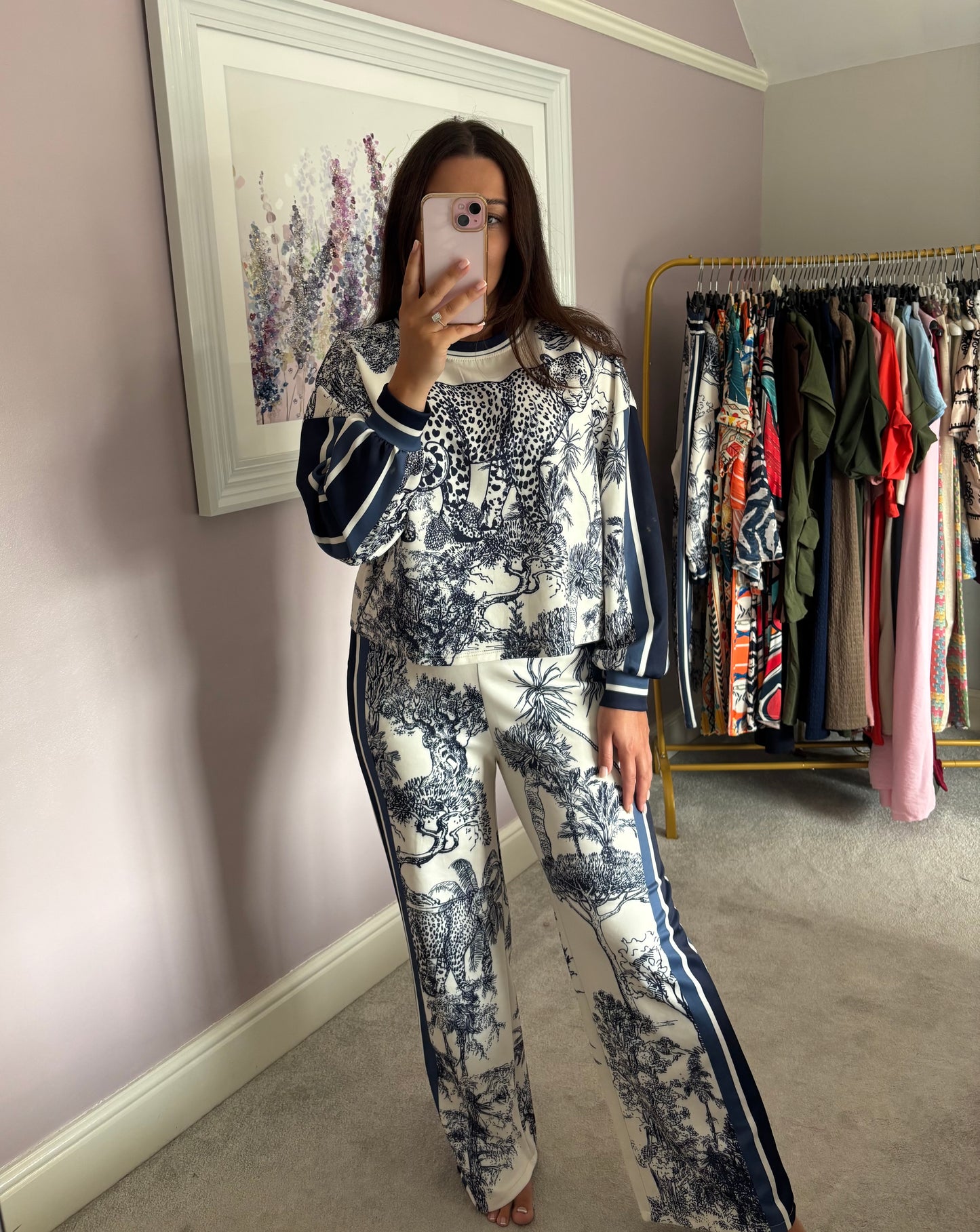 Safari pattern lounge set - navy