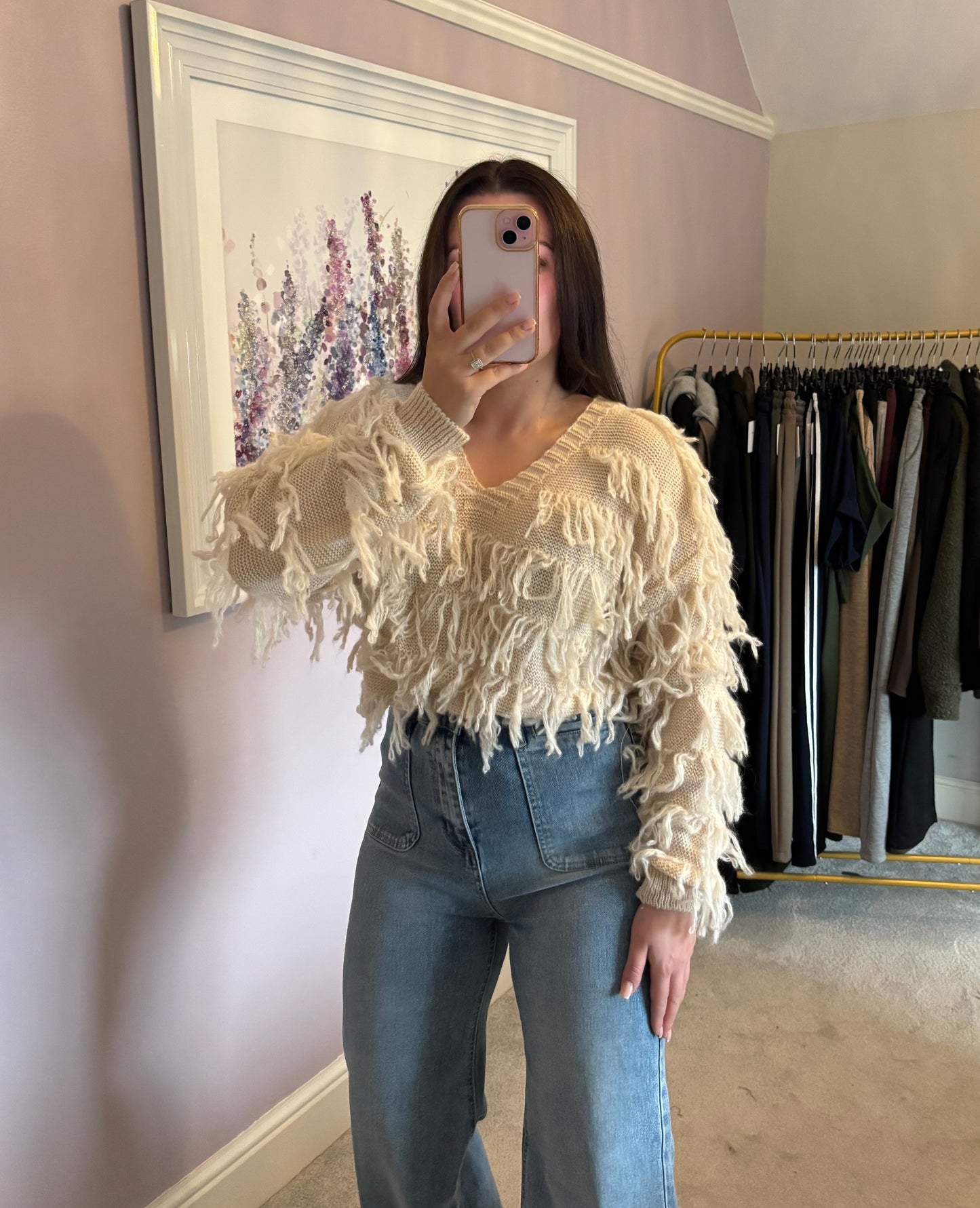 Ruffle jumper - cream