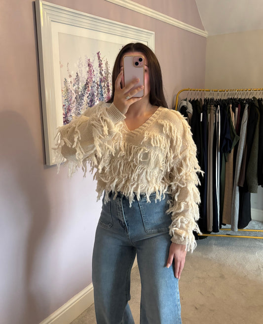 Ruffle jumper - cream