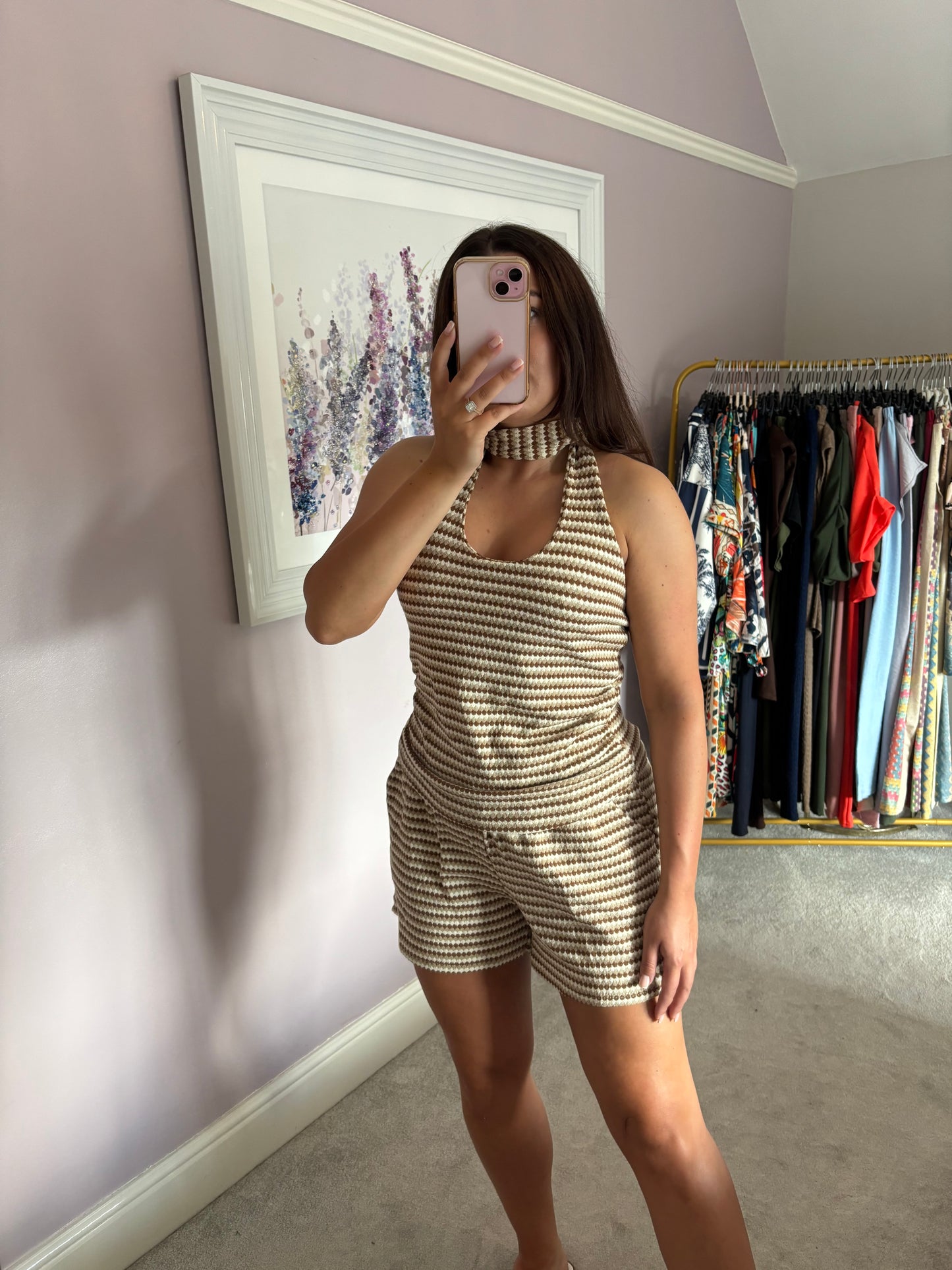 Short and vest set - cream