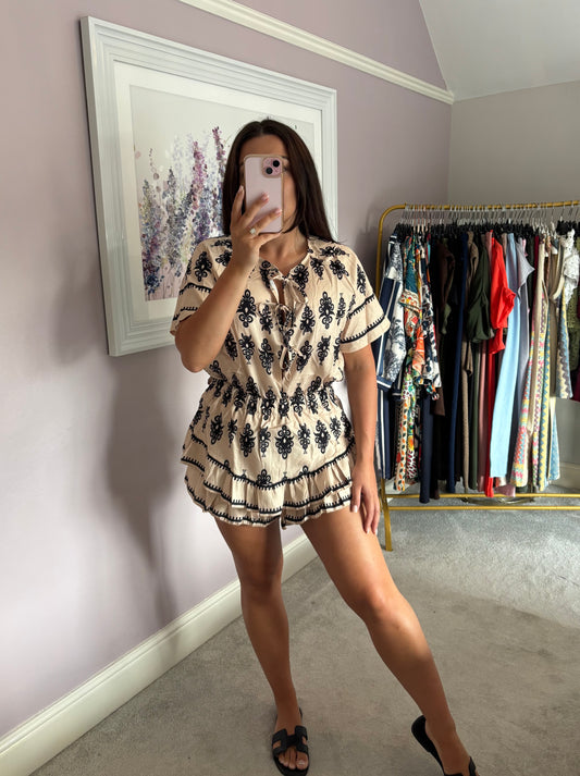 Top and skort set - beige