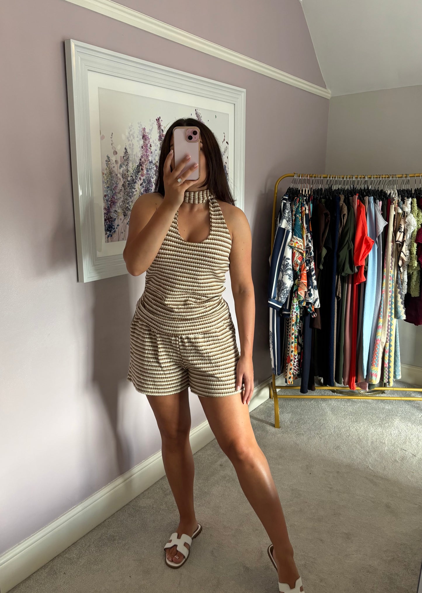 Short and vest set - cream