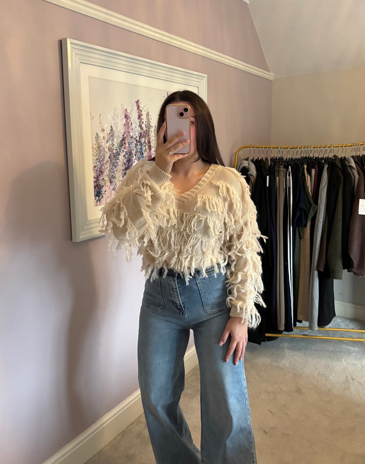 Ruffle jumper - cream