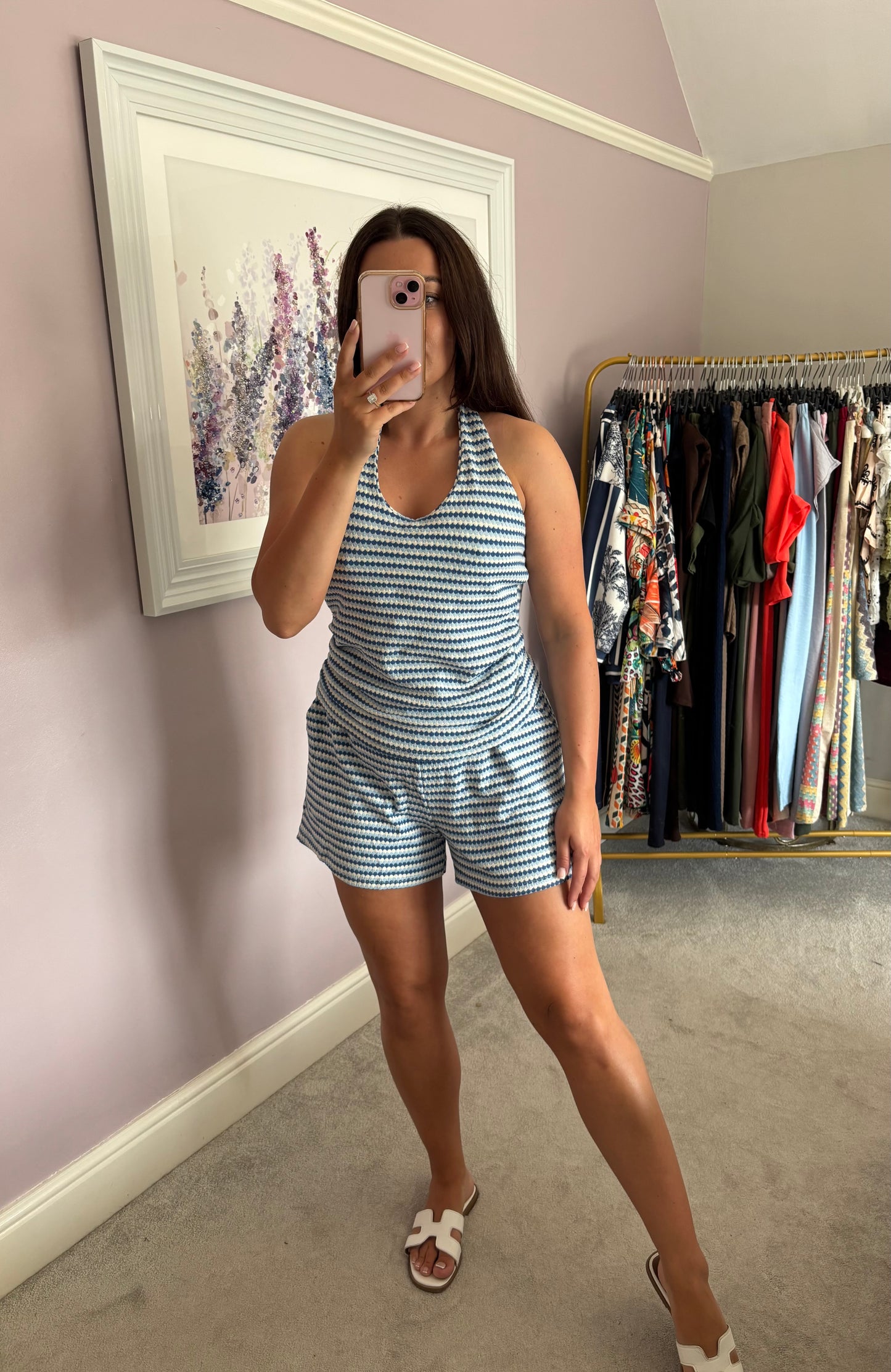 Short and vest set - blue